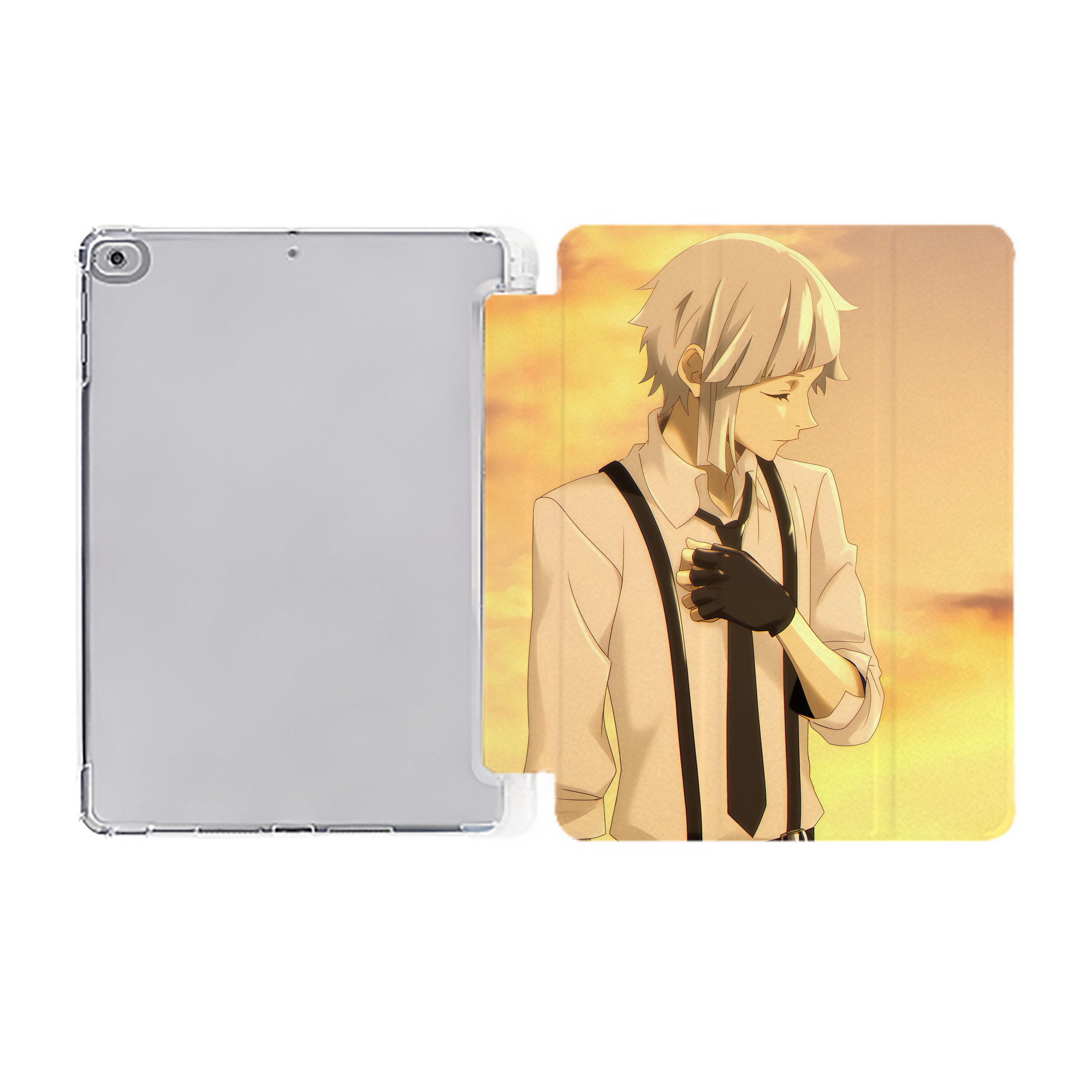 （画像用） 文豪ストレイドッグス Bungo Stray Dogs IPad ケース ペン収納付き 三つ折りスタンド PUレザー×シリコン 対応機種9.5/10.5/10.9インチ